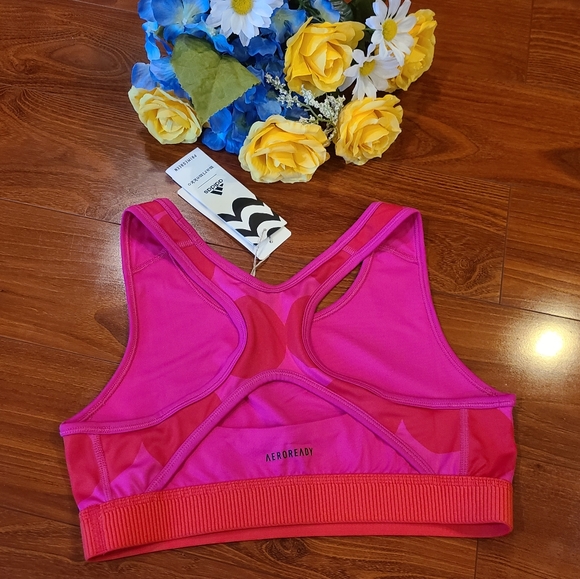 Adidas Marimekko Girls Pink Sports Bra Large - Picture 2 of 5